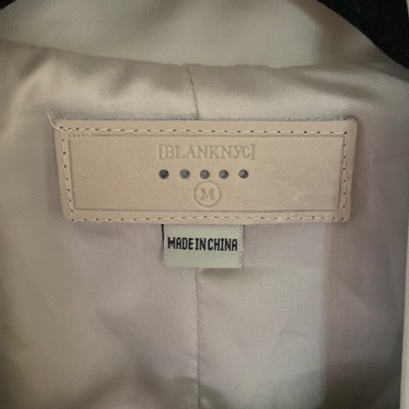 Blank NYC Light Tan or Cream Faux Leather Jacket NWT - Picture 3 of 6